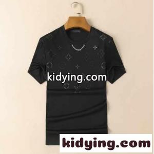 上品 おしゃれ ロゴ 着心地いい シルケット コットン ルイ・ヴィトン tシャツ コピー 半袖 トップスkid26eGT5Lj