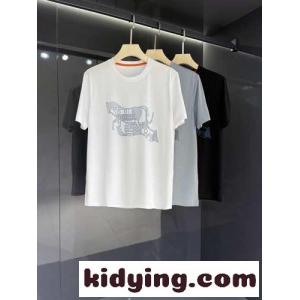 カジュアル 薄手 ラインストーン クルーネック エルメス コピー 半袖tシャツ コピー シルケット コットン トップスkid26mmu4rC