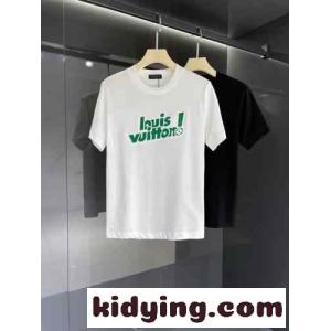着心地いい ロゴ プリント クルーネック ルイ・ヴィトン Tシャツ コピー 半袖 メンズ トップスkid26zq4PPz