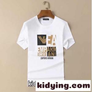 ベーシック カジュアル プリント クルーネック アルマーニ コピー tシャツ コピー 着心地抜群 半袖 トップスkid26jCye0z