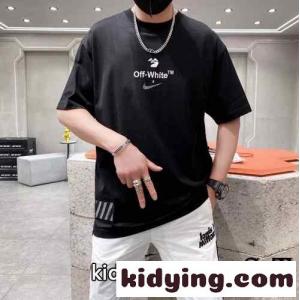 Off-white スーパーコピー X スーパーコピー nike コットン 快適 カジュアル ストリート系 オフホワイト スーパーコピー tシャツ コピー 春夏 半袖 トップスkid26mGDuqm