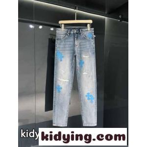 おしゃれ スリム 美脚 メンズ かっこいい デニムパンツ カジュアル クロムハーツ コピーブランド ジーンズ コピーkid265PzObu