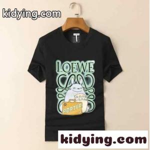 春夏 おしゃれ 柔らかい ベーシック クルーネック ロゴ 快適 ロエベ ブランド コピー tシャツ コピー 半袖 トップスkid264DWfuC