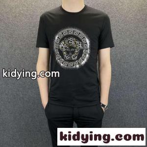 着心地いい シンプル ロゴ クルーネック メンズ ヴェルサーチ スーパーコピーェ 半袖Tシャツ コピー 春夏 トップスkid268P5D4f