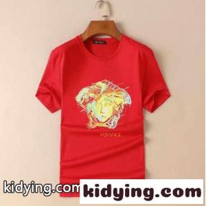 ベーシック 4色あり クルーネック プリント ヴェルサーチ スーパーコピーェ 半袖Tシャツ コピー 春夏 メンズ トップスkid26LTvKre