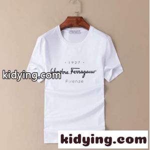 シンプル ロゴ プリント クルーネック サルヴァトーレ・フェラガモ 半袖tシャツ コピー メンズ 春夏 トップスkid26P5vu4r