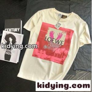 春夏 人気 プリント クルーネック ロエベ コピー tシャツ コピー 着痩せ 合わせやすい 半袖 トップス カジュアルkid26XfamOD