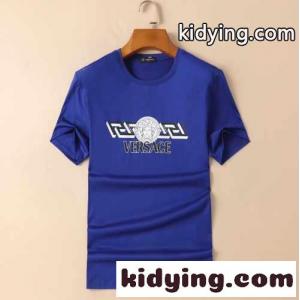 5色あり シンプル 高級感 ロゴ プリント クルーネック 定番 ヴェルサーチ ブランド コピーェ 半袖Tシャツ コピー 柔らかい 快適 トップスkid26XjCqOn