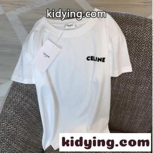 4色あり ベーシック クルーネック コットン セリーヌ スーパーコピー tシャツ コピー 人気 ゆったり ロゴ 半袖 トップスkid26j0LX9v