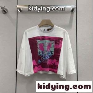 ゆったり プリント クルーネック 夏 ​レディース ロエベ スーパーコピー tシャツ コピー クロップド トップス おしゃれkid26r4H1fq