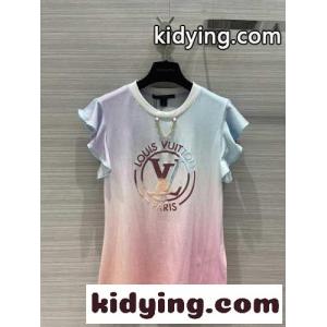 人気 カジュアル 上品 可愛い ロゴ クルーネック ルイ・ヴィトン Tシャツ コピー 半袖 レディース トップスkid26zuyaKv