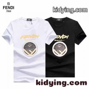 ストリート カジュアル プリント 定番 フェンディ ブランド コピー Tシャツ コピー 春夏 半袖 トップス クルーネック おしゃれkid26u4vmya