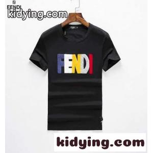 カジュアル おしゃれ ロゴ クルーネック フェンディ ブランド コピー Tシャツ コピー 半袖 トップス 定番 人気 合わせやすいkid26LP5Tnu