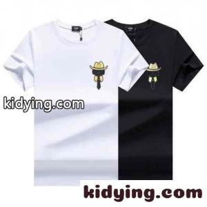 合わせやすい カジュアル スタイリッシュ ロゴ フェンディ ブランド コピー Tシャツ コピー 半袖 トップス クルーネックkid26nKHnOD