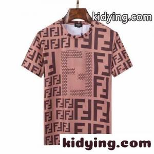着心地いい ロゴ プリント クルーネック 春夏 おしゃれ フェンディ ブランド コピー Tシャツ コピー カジュアル 半袖 トップスkid26LvuiCa