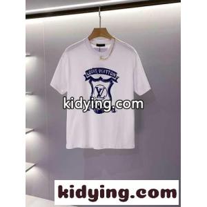 ユニセックス ロゴ プリント おしゃれ コットン クルーネック ルイ・ヴィトン Tシャツ コピー 半袖 カジュアル トップスkid26Ov0jqa
