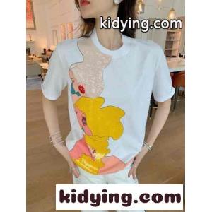 人気 新作 ゆったり 着心地いい おしゃれ フェンディ コピー Tシャツ コピー レディース 春夏 定番 クルーネック トップスkid26eeae4D