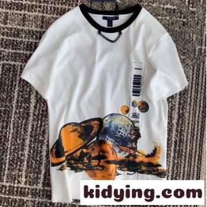 おしゃれ プリント クルーネック ルイ・ヴィトン Tシャツ コピー 半袖 春夏 カジュアル ゆったり トップスkid26XHz8Tv
