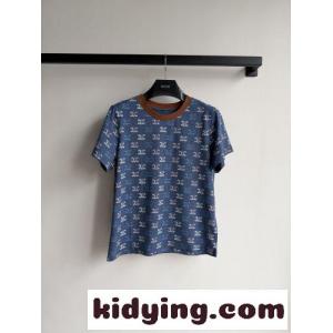 トリオンフ 総柄 コットン 半袖Tシャツ セリーヌ スーパーコピー Tシャツ 偽物 クルーネックkid26eaGvyu