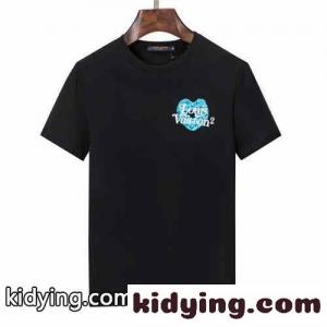 ストリート カジュアル 夏 トップス 半袖 ルイ・ヴィトン Tシャツ コピー  プリント クルーネック 快適 定番kid26y8L9Lr
