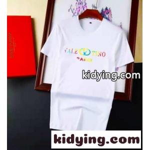 春夏 おしゃれ 定番 人気 ヴァレンティノ コピー Tシャツ コピー ロゴ プリント クルーネック 快適 半袖 トップス ホワイト ブラックkid265vqemi