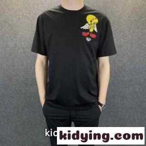 カジュアル 柔らかい クルーネック 快適 フィリッププレイン 半袖Tシャツ コピー メンズ トップス ホワイト ブラックkid26aSf4Xf