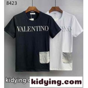 ロゴ おしゃれ ベーシック ヴァレンティノ ブランド コピー Tシャツ コピー クルーネック 半袖 春夏 トップス ホワイト ブラックkid26iSbqKD