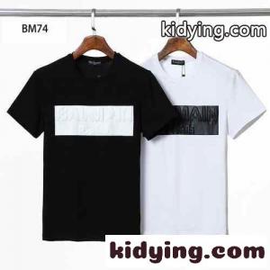 バイカラー 着心地いい バルマン スーパーコピー tシャツ コピー シンプル ロゴ クルーネック 半袖 カジュアル おしゃれ トップスkid26rS9vue