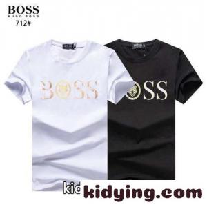 カジュアル ヒューゴ・ボス tシャツ コピー 半袖 トップス シンプル ロゴ 着心地いい クルーネック ホワイト ブラックkid26b4XTba