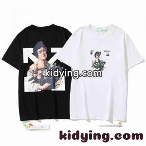 ストリート ファッション ゆったり オフホワイト コピー tシャツ コピー 春夏 定番 トップス 半袖 カジュアル ユニセックスkid26ymS95v