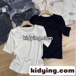 シンプル 定番 人気 無地 上品 快適 バルマン コピー tシャツ コピー 春夏 クルーネック 半袖 トップス ホワイト ブラックkid26G9TXDe