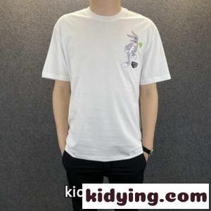 フィリッププレイン 半袖Tシャツ コピー クルーネック カジュアル 柔らかい 快適 メンズ トップス ホワイト ブラックkid26i0Pb4n