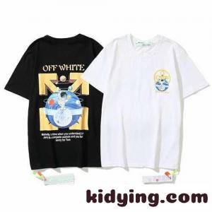 おしゃれ プリント カジュアル ゆったり クルーネック オフホワイト コピー tシャツ コピー 半袖 春夏 トップスkid26Tjimmm