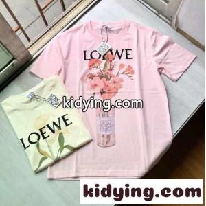 可愛い フェミニン プリント クルーネック ロエベ コピー tシャツ コピー 半袖 春夏 新作 定番 カジュアル おしゃれ トップスkid26qS599b