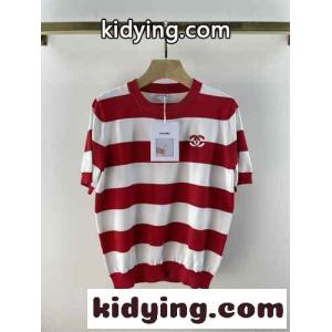フェミニン 配色 スウィート クルーネック 半袖 カットソー シャネル コピー tシャツ コピー 人気 おしゃれ ニットkid26DCOTzm