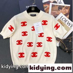 スウィート おしゃれ ロゴ クルーネック 着心地いい 半袖 シャネル コピー tシャツ コピー レディース カットソー ゆったり 女子力アップkid2681LbCe