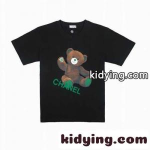 お洒落 人気 可愛い プリント クルーネック 定番 春夏 シャネル コピー tシャツ コピー 半袖 カジュアル 快適 ホワイト ブラックkid26WvWv0n