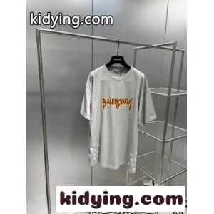 おしゃれ ゆったり ロゴ プリント チュニック レディース バレンシアガ ブランド コピー 半袖tシャツ コピー 体型カバー ホワイト ブラックkid26uuS5bu