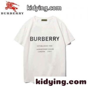 シンプル お洒落 クルーネック 定番 人気 春夏 トップス バーバリー コピー 半袖Tシャツ コピー ロゴ プリントkid26Cy0DGf
