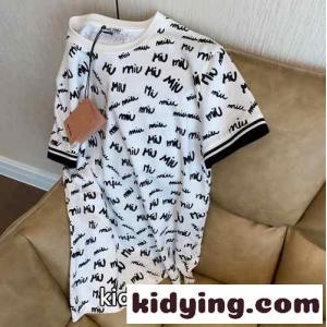 カジュアル おしゃれ チュニック ロゴ 総柄 ミュウミュウ コピー 半袖tシャツ コピー レディース 快適 春夏 トップスkid26juWrCa