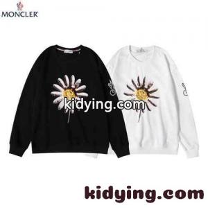 プリント クルーネック レディース メンズ トップス 定番 人気 モンクレール コピーブランド 長袖tシャツ コピー ホワイト ブラックkid26m41T5r