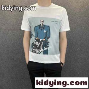 オシャレ プリント カジュアル クールネック コットン メンズ 半袖 トップス ジバンシィ スーパーコピー Tシャツ コピー 快適kid260PLj4z