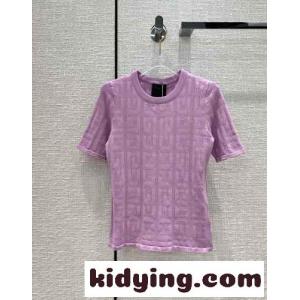 春夏 人気 ニット トップス 半袖 ジバンシィ コピー Tシャツ コピー レディース 着心地いい クールネック 無地 カットソーkid26jWjWLn