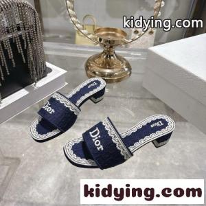 dior コピーブランド Dentelle ヒールスライド クリスチャン・ディオール コピーブランド サンダル コピー ネイビーkid265TDODy