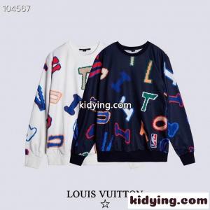 可愛い ファッション カジュアル ゆったり 長袖 プルオーバー クールネック ルイ・ヴィトン Tシャツ コピーkid26ju85ve