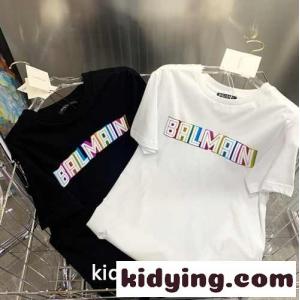 シンプル おしゃれ ロゴ バルマン コピー レディース コピー 半袖 tシャツ カジュアル 合わせやすい ホワイト ブラックkid26THje4n