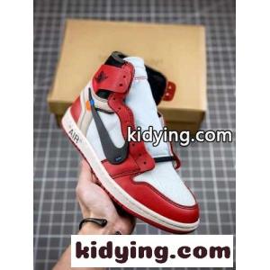 OFF-white ブランド コピー X AJ1 レッド ハイカット コンフォート オフホワイト ブランド コピー スニーカー コピー メンズ カジュアル 高品質kid26uOfaSv