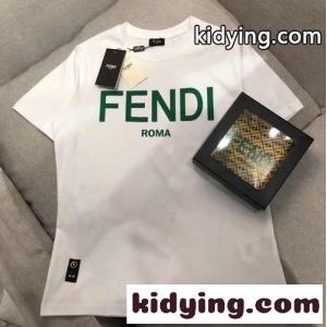 人気 新作 プリント 合わせやすい ラウンドネック フェンディ コピー 半袖tシャツ コピー ホワイト ブラックkid264HfGDm