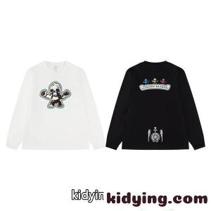 人気上昇 ホワイト スカルグラフィック CHROME hearts ブランド コピー クロムハーツ ブランド コピー コピー ストリート系 2026新作 ロンTkidying26Onyuai
