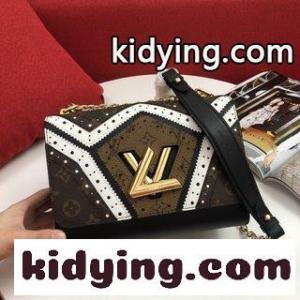 ルイヴィトン コピー バッグ ショルダー コピー 装飾抜き穴のデザイン 皮革とMonogram帆布の生地 色を合わせたレースのリベットチェーンtwistの女性バッグkid26fm8HXj